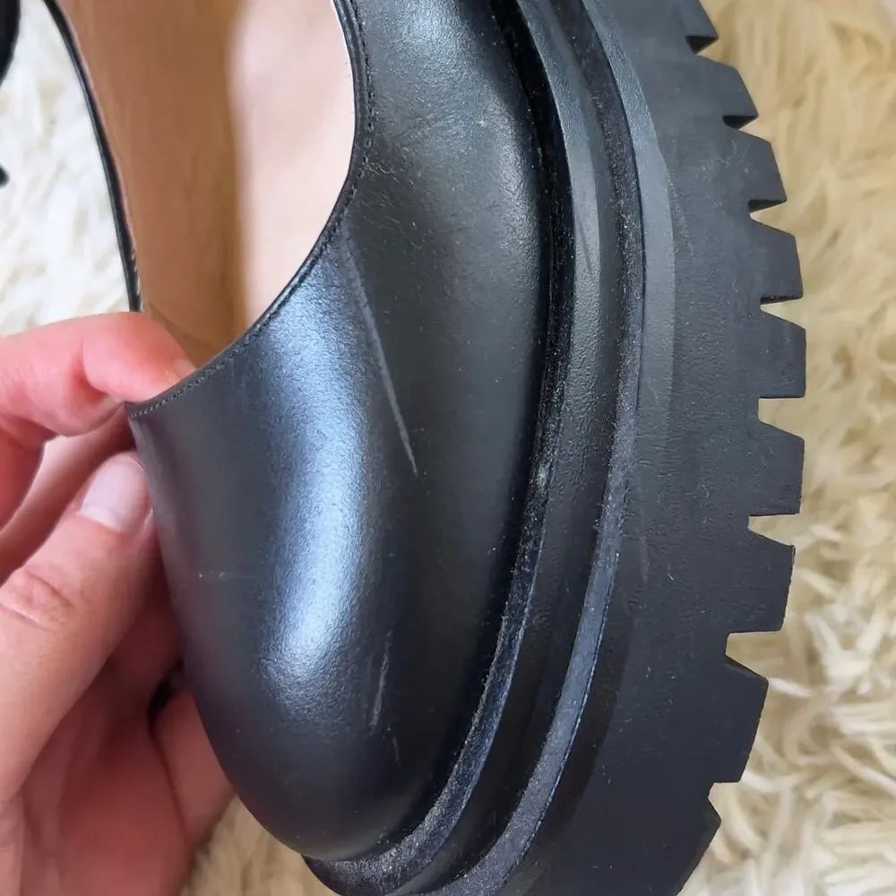 Steve Madden Landon Platform Mary Janes Women's Size 8 Black Flats